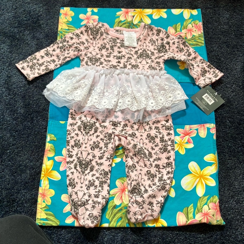 NWT 3-6 months Floral long-sleeved onesie/footies, sleeveless onesie, and pants